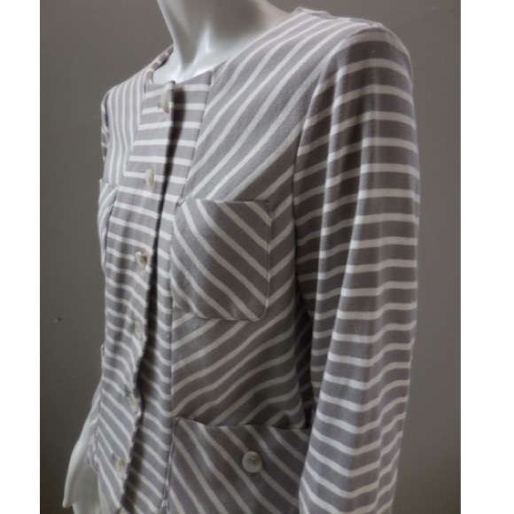 Sold Anthro Isani Taupe Striped Cardigan Jacket XS - Picture 3 of 8